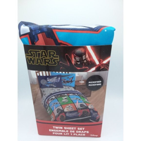 Star Wars Twin Sheet Set Microfiber Disney Kids Teens Bedding Space - Picture 8 of 8